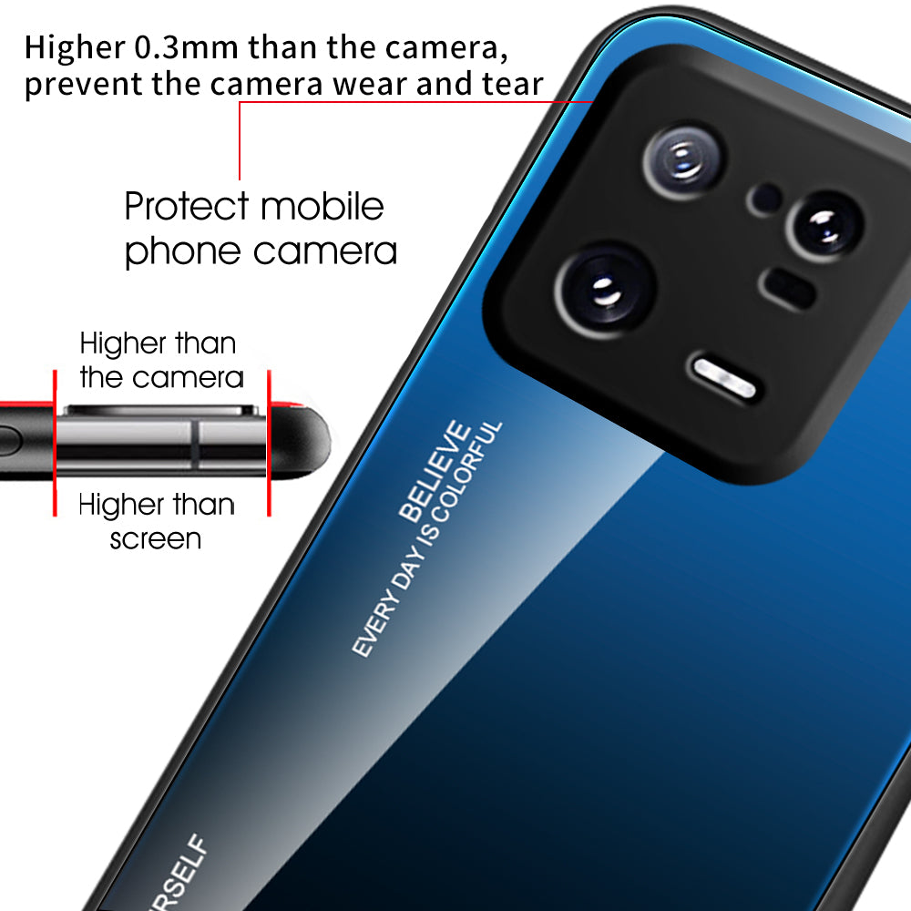 For Xiaomi 13 Pro 5G Gradient Color Phone Case Tempered Glass PC Back TPU Bumper Design Anti-Scratch Phone Cover For Xiaomi 13 Pro 5G Gradient Color Phone Case Tempered Glass PC Back TPU Bumper Design Anti-Scratch Phone Cover